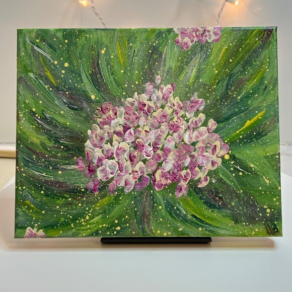 Hydrangeas 3 Floral Contemporary 8 x 10 Stretched Canvas Acrylic Painting